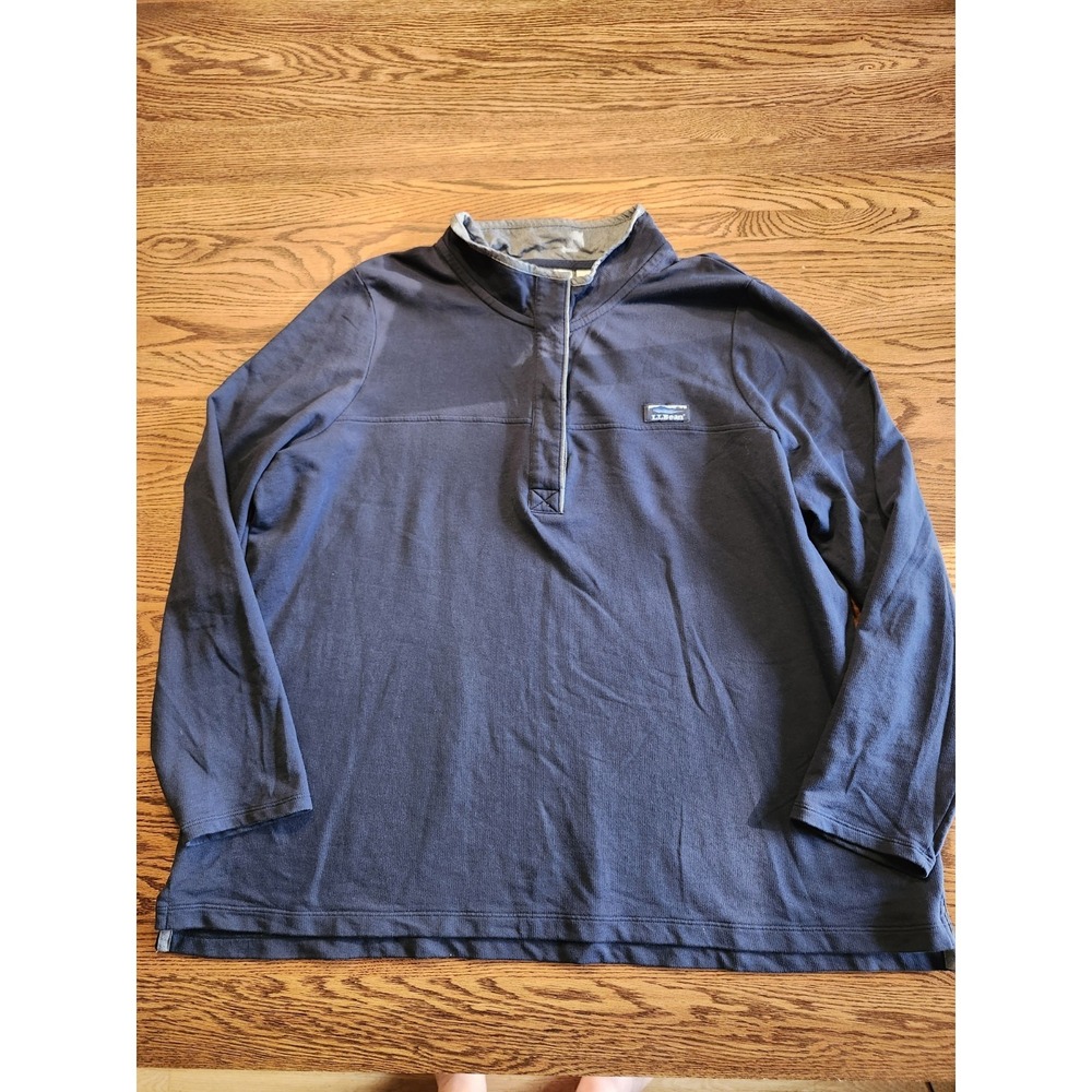 LL Bean Womens Soft Cotton Rugby‎ 1/4 Button Henley Long Sleeve Shirt 3XL